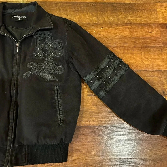 Vintage Pelle Pelle Black Women’s Coat Indianapolis Tribute Edition Size XS - Picture 2 of 10